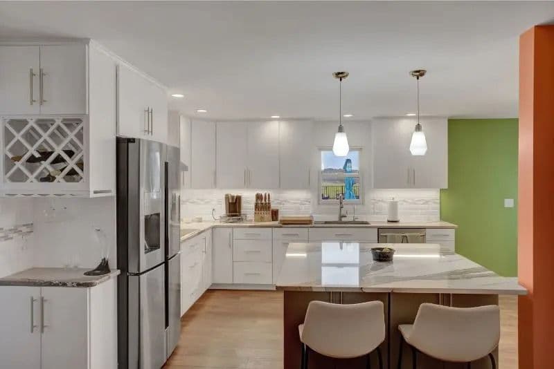 Portfolio: Burnt House Rd - Full kitchen and bathroom remodel. Remodeled living room and dining room. Designed by Home Pros in Carlisle, PA.