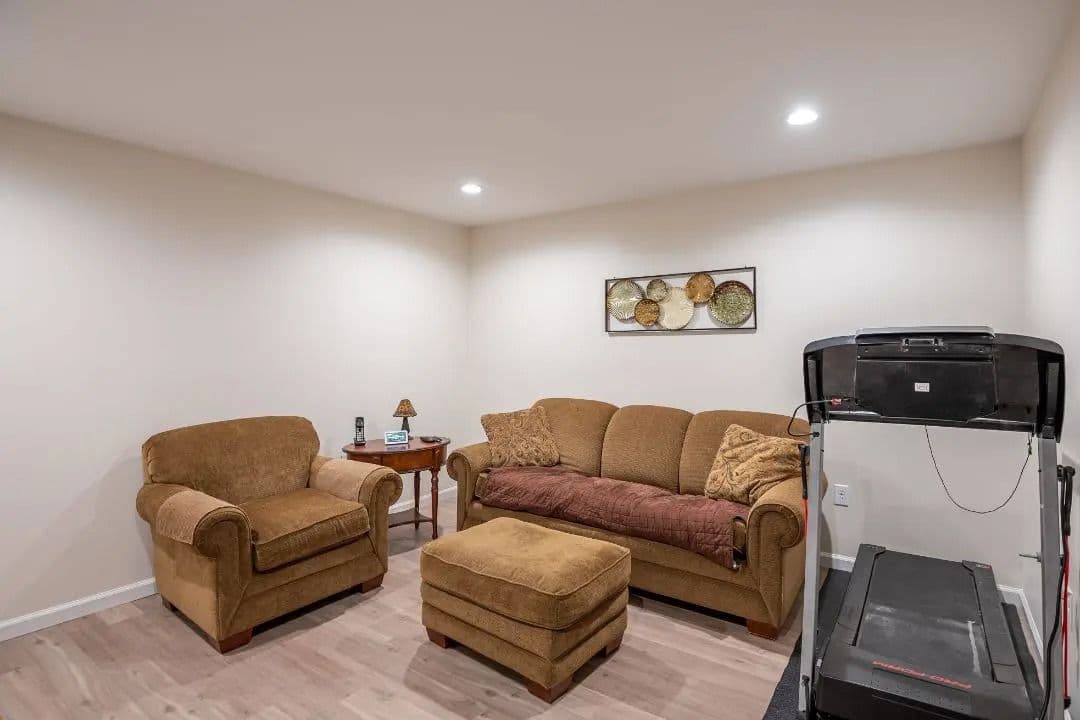 Basement Project on Sterling Dr Basement Renovation w/ living area and bedroom.